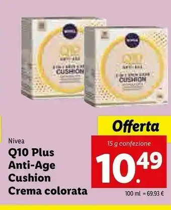 Lidl Nivea Q10 Plus Anti-age Cushion Crema Colorata offerta