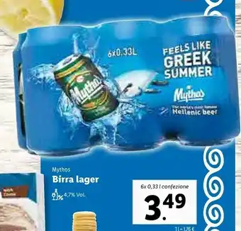 Lidl Mythos Birra Lager offerta