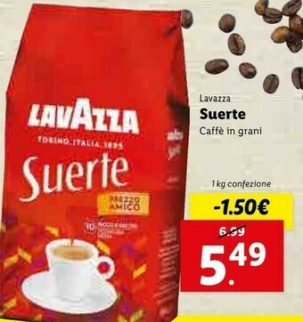 Lidl Lavazza Suerte Caffe In Grani offerta