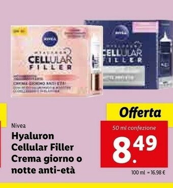 Lidl Nivea Hyaluron Cellular Filler Crema Giorno offerta