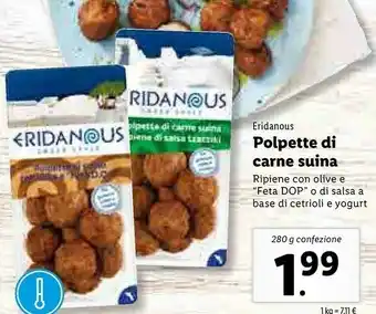 Lidl Eridanous Polpette Di Carne Suina offerta