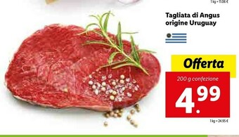 Lidl Tagliata Di Angus Origine Uruguay offerta