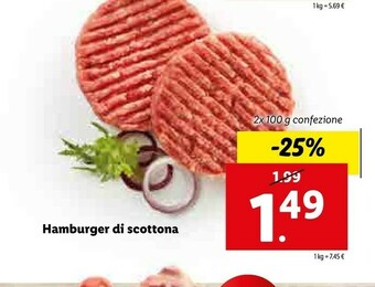 Lidl Hamburger Di Scottona offerta