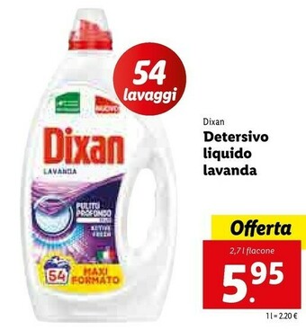 Lidl Dixan Detersivo Liquido Lavanda offerta