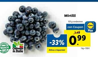 Lidl Mirtilli offerta