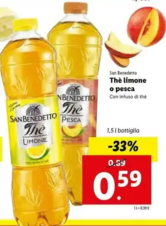 Lidl San Benedetto Thè Al Limone 1500 G(ml) offerta