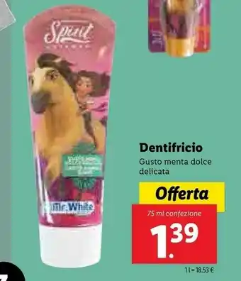 Lidl Dentifricio Gusto Menta Dolce Delicata offerta