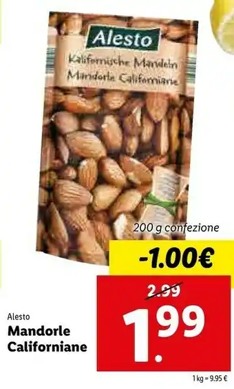Lidl Alesto Mandorle Californiane 200 G(ml) offerta