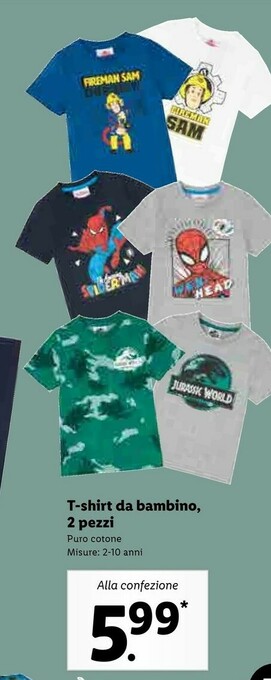 Lidl T-shirt Da Bambino offerta