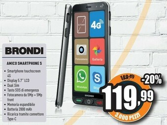 Unieuro Brondi Amico Smartphone S offerta