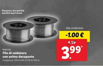 Lidl Parkside Filo Di Saldatura Con Anima Decapante offerta