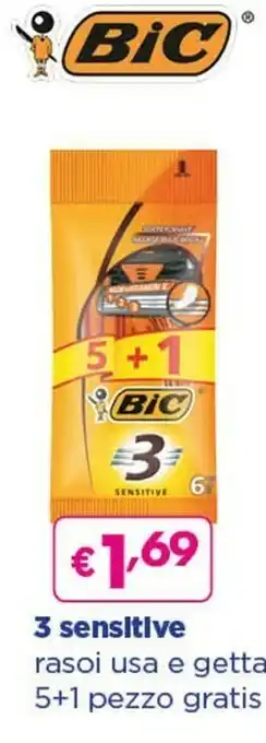 Acqua & Sapone Bic 3 Sensitive Rasoi Usa E Getta offerta