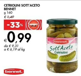 Bennet Bennet Cetriolini Sott'Aceto offerta