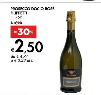 Bennet Filippetti Prosecco DOC O Rose offerta