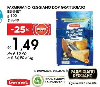 Bennet Bennet Parmigiano Reggiano DOP Grattugiato offerta