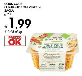Bennet Saclà Cous Cous Con Verdure 200 G(ml) offerta