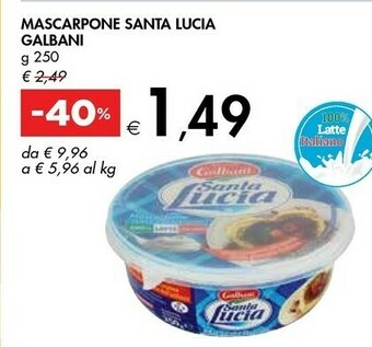 Bennet Galbani Mascarpone Santa Lucia 250 G(ml) offerta