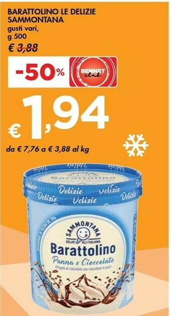 Bennet Sammontana Barattolino Delizie Stracciatella 500 G(ml) offerta