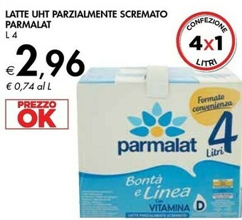 Bennet Parmalat Latte UHT Parzialmente Scremato offerta