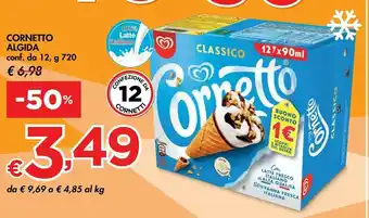 Bennet Algida Cornetto Classico Con Latte Fresco Italiano Di Alta Qualità 60 G 720 G(ml) offerta