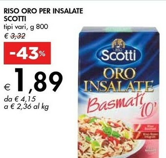 Bennet Scotti Riso Oro Per Insalate offerta