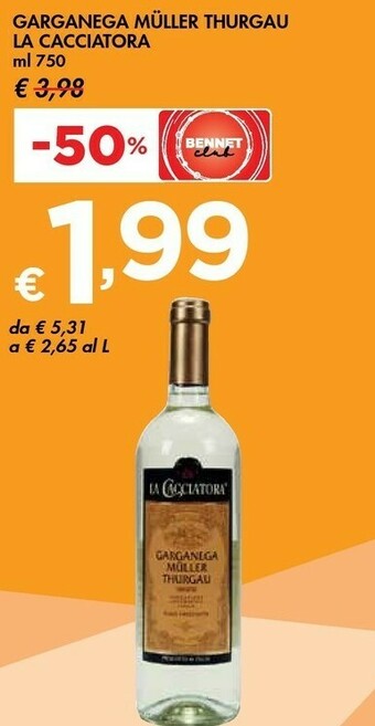 Bennet La Cacciatora Garganega Muller Thurgau offerta