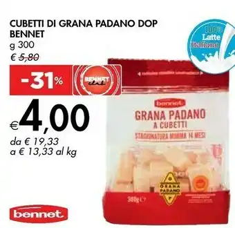 Bennet Bennet Cubetti Di Grana Padano DOP offerta