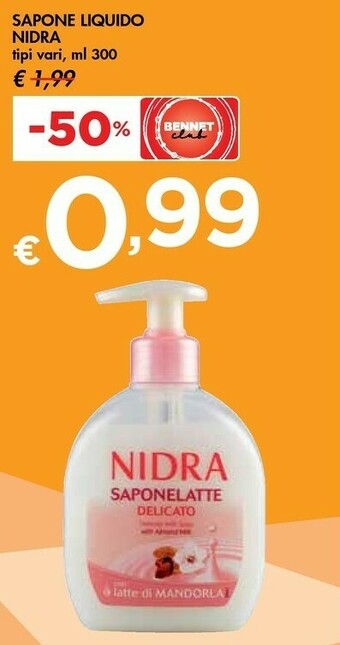 Bennet Nidra Sapone Liquido offerta