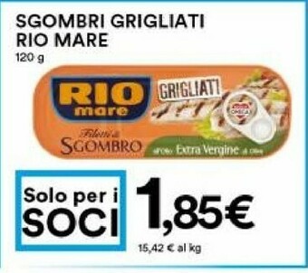 Coop Rio Mare Filetti Di Sgombro Grigliati Al Naturale 120 G(ml) offerta