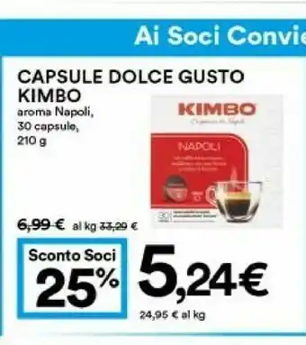 Coop Kimbo Capsule Dolce Gusto Napoli offerta