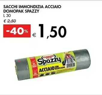 Bennet Domopak Sacchi Immondizia Acciaio Spazzy offerta