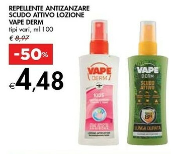 Bennet Vape Derm Repellente Antizanzare Scudo Attivo Lozione offerta