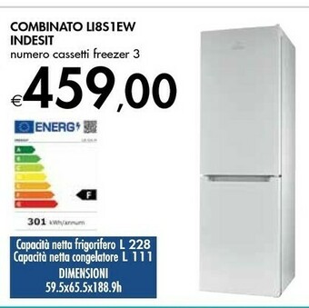 Indesit LI8S1EW Frigorifero Con Congelatore Libera Installazione 339 L F Bianco