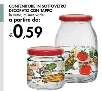 Bennet Contenitore In Sottovetro Decorato Con Tappo offerta