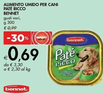 Bennet Bennet Alimento Umido Per Cani Pate Ricco offerta