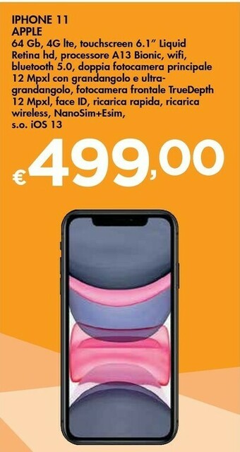 Bennet Apple IPhone 11 15,5 Cm (6.1") 64 GB Doppia SIM 4G Nero IOS 13 offerta