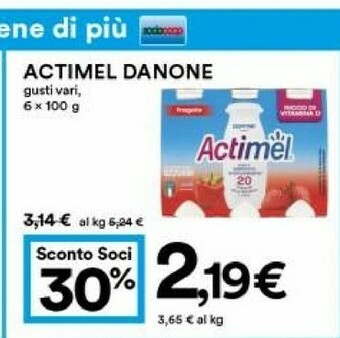 Coop Danone Actimel Fragola 600 G(ml) offerta