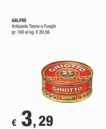 Crai Galfrè Antipasti D'Italia - Tonno Con Funghi Porcini Ghiotto 160 G(ml) offerta