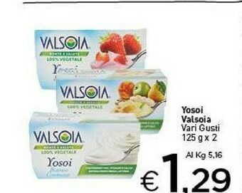 Crai Valsoia Yogurt Yosoi Naturale offerta