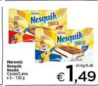 Crai Nestlè Nesquik Snack Al Latte 130 G(ml) offerta