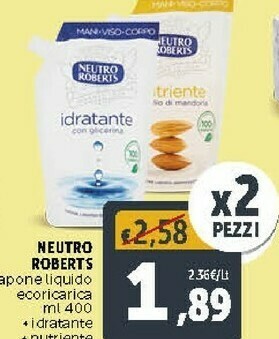 Deco Supermercati Neutro Roberts Sapone Liquido Ecoricarica Idratante offerta