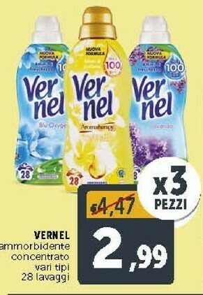 Vernel Ammorbidente Concentrato Blu Oxygen