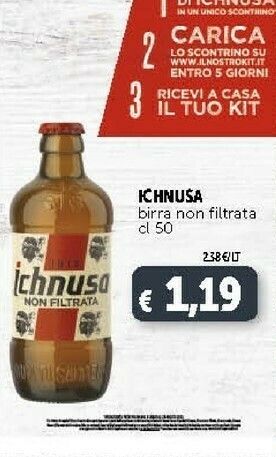Deco Supermercati Ichnusa Birra Non Filtrata 500 G(ml) offerta