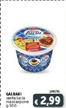 Deco Supermercati Galbani Mascarpone Santa Lucia 500 G(ml) offerta