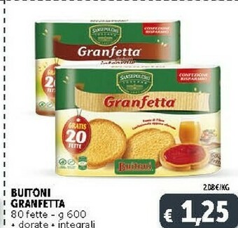Deco Supermercati Buitoni Granfetta Con Farina Integrale 600 G(ml) offerta