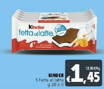 Deco Supermercati Ferrero Kinder Fetta Al Latte 28 G(ml) offerta