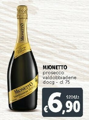 Deco Supermercati Mionetto Prosecco Valdobbiadene Docg offerta