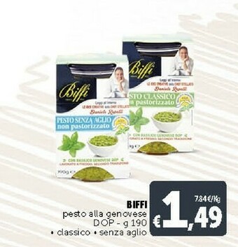 Deco Supermercati Biffi Pesto Con Basilico Genovese DOP Senza Aglio 190 G(ml) offerta