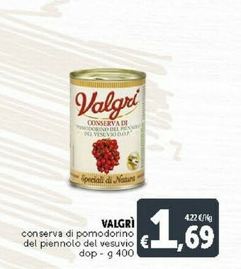 Deco Supermercati Valgri Conserva Di "Pomodorino Del Piennolo Del Vesuvio D.O.P." 400 G(ml) offerta
