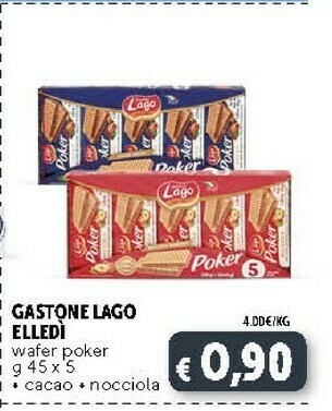 Deco Supermercati Gastone Elledi Lago Wafer Poker offerta